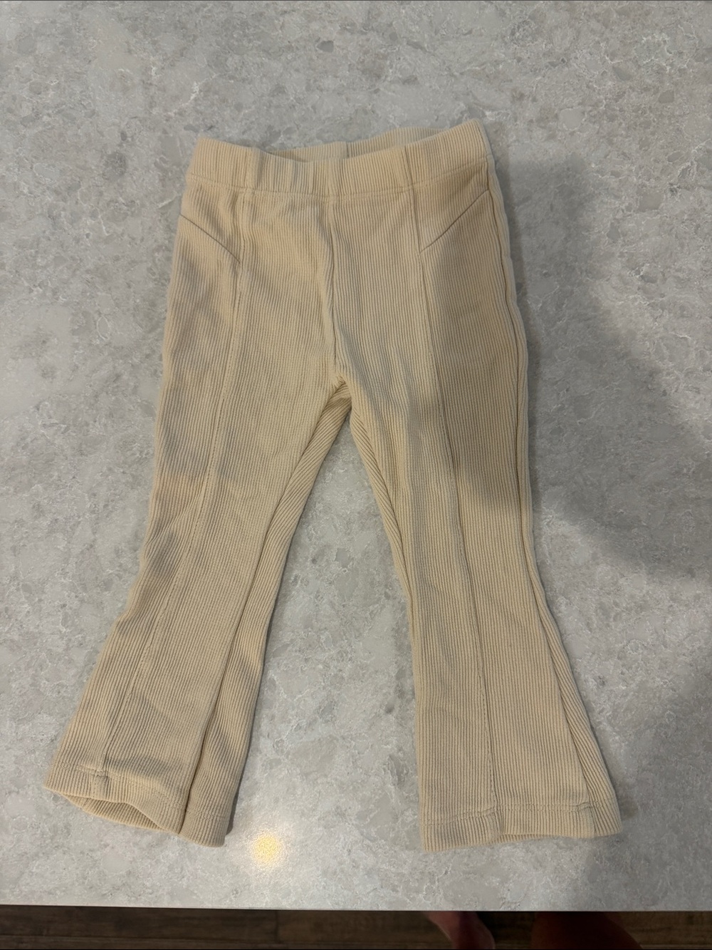 Zara Cream Ribbed Flare Leggings